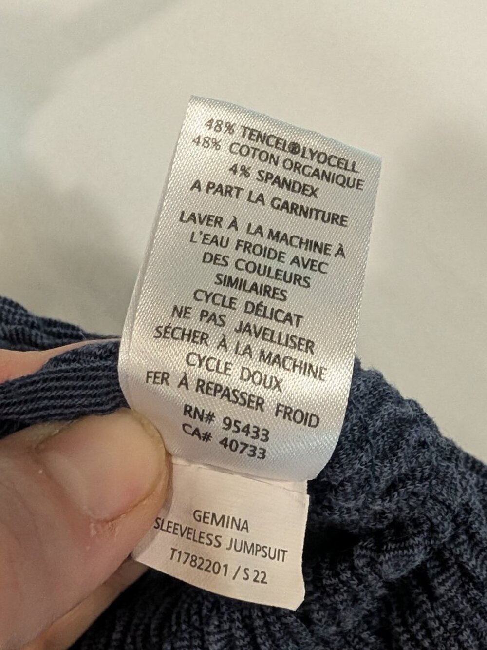 Toad&Co Gemina Sleeveless Smocked Wide Leg Tie Shoulder Jumpsuit Navy Small S - Picture 10 of 10
